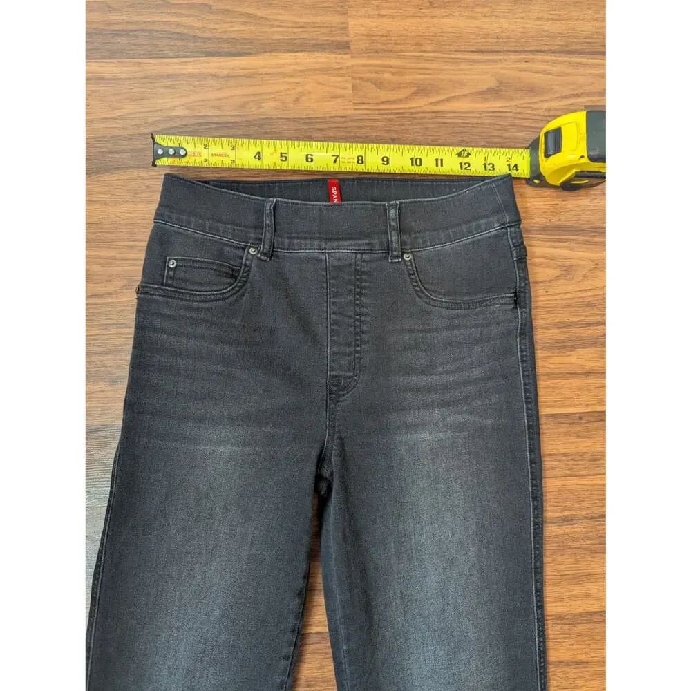 SPANX Ankle Skinny Jeans Size Small Black Slimming Denim Minimalist Casual